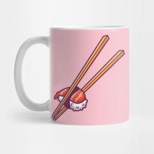 Sushi With Chopstick Cartoon Mug